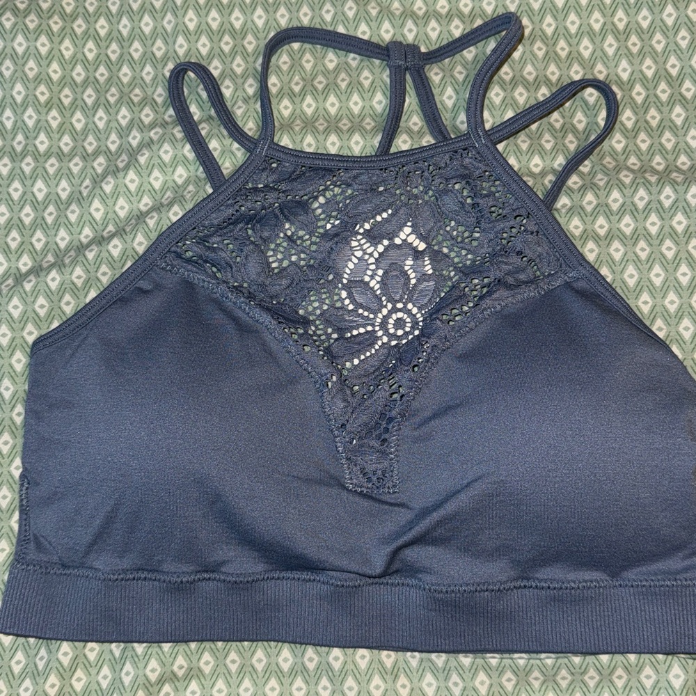 NWT Zenana High Neck Lace Bra sz L/XL NEW